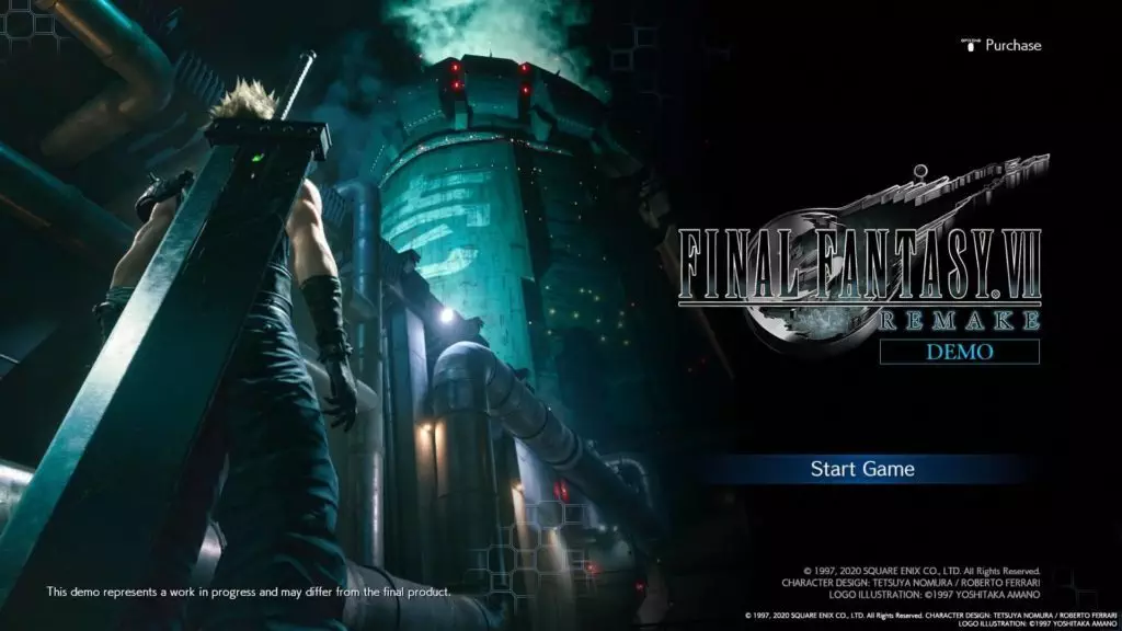 Final Fantasy VII Remake Demo Title Screen